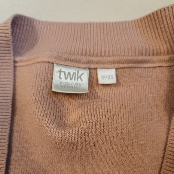 Simons Twik nude pink oversized open cardigan with pockets - Picture 6 of 8